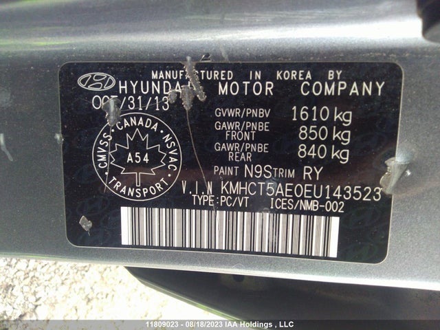 Hyundai ACCENT GL 2014 KMHCT5AE0EU143523 Image 9