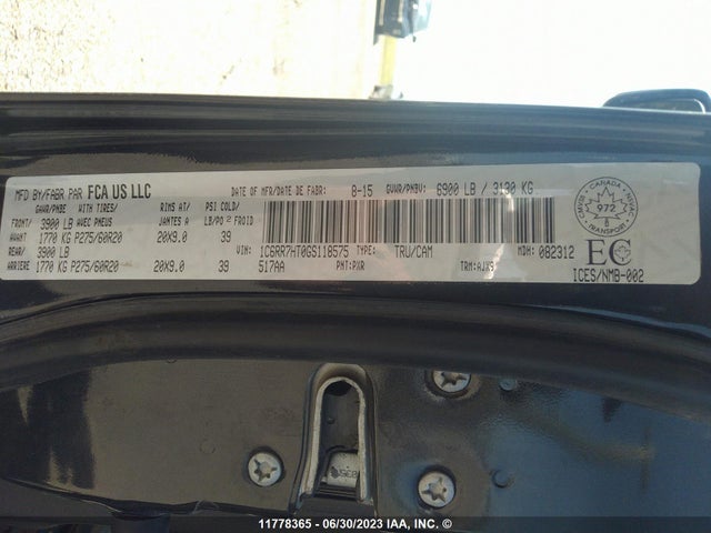 1C6RR7HT0GS118575 RAM 1500 Sport