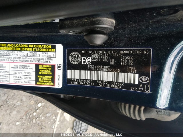 Toyota Corolla Ce/se/le 2017 2T1BURHE8HC923510 Image 9