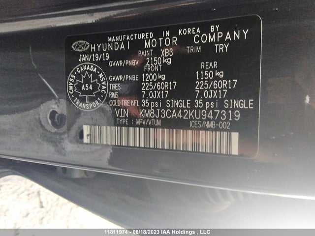 Hyundai TUCSON 2019 KM8J3CA42KU947319 Image 9