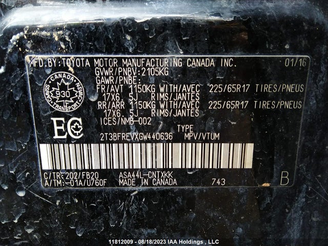 Toyota RAV4 LE 2016 2T3BFREVXGW440636 Image 9