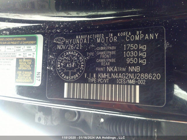 Hyundai Elantra Ultimate 2022 KMHLN4AG2NU288620 Image 9