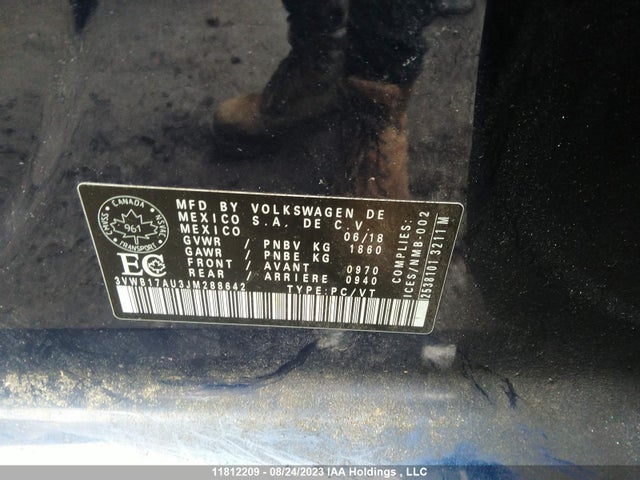 3VWB17AU3JM288642 Volkswagen Golf Trendline/comfortline