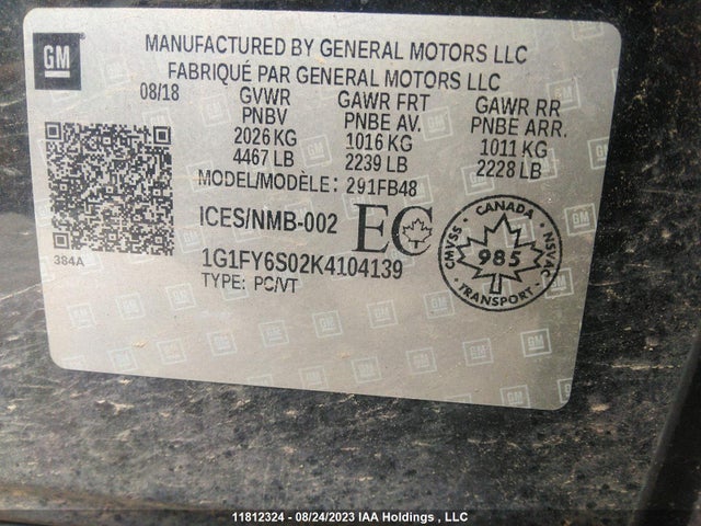 Chevrolet BOLT EV LT 2019 1G1FY6S02K4104139 Image 9