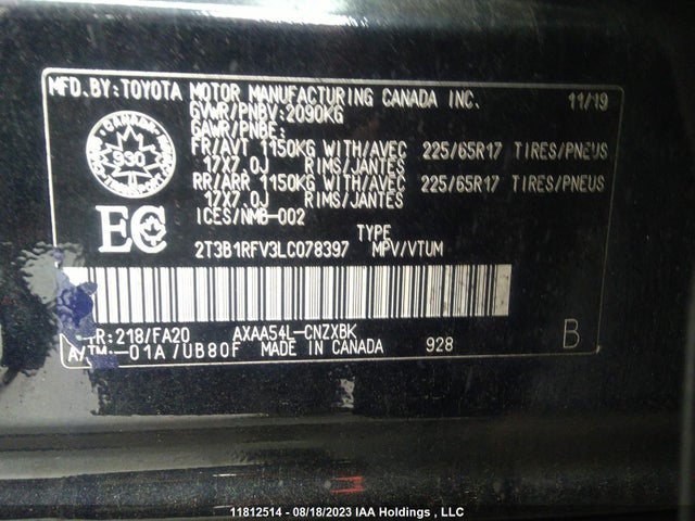 Toyota RAV4 LE 2020 2T3B1RFV3LC078397 Image 9