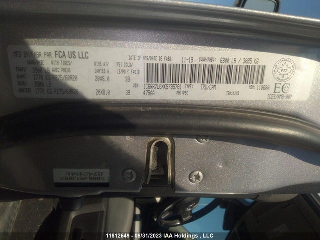1C6RR7LGXKS735761 RAM 1500 Classic Warlock