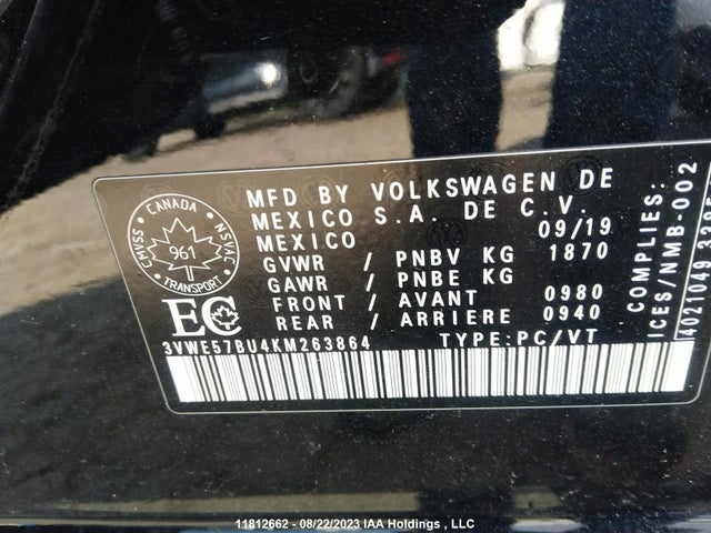Volkswagen Jetta Highline 2019 3VWE57BU4KM263864 Image 9