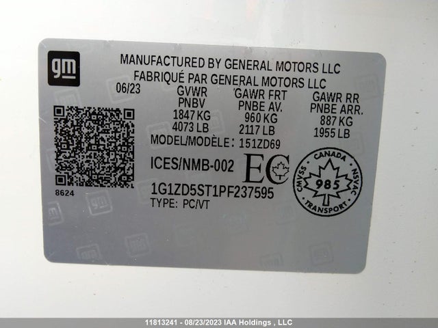 Chevrolet MALIBU 1LT 2023 1G1ZD5ST1PF237595 Image 9