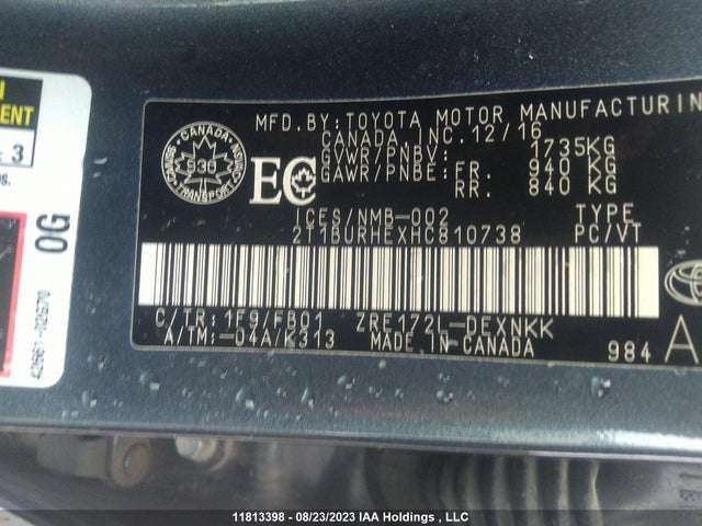 Toyota Corolla Ce/se/le 2017 2T1BURHEXHC810738 Image 9