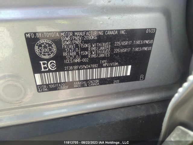 Toyota RAV4 LE 2023 2T3B1RFV5PW347892 Image 9