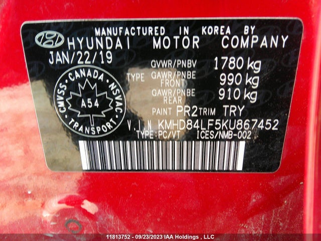 Hyundai Elantra Preferred 2019 KMHD84LF5KU867452 Image 9