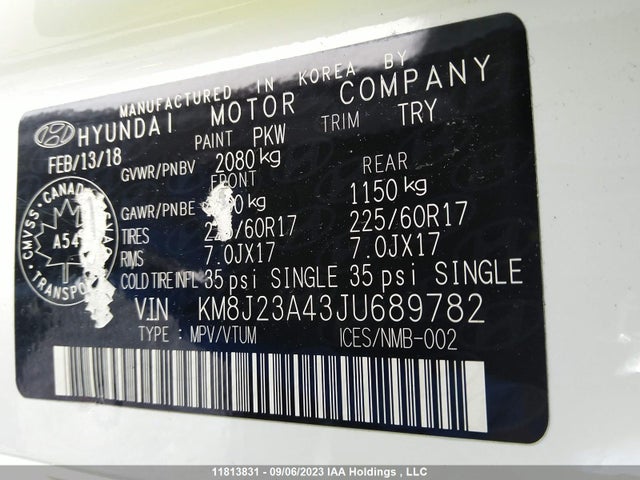 Hyundai TUCSON 2018 KM8J23A43JU689782 Image 9