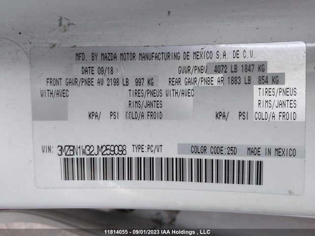Mazda Mazda3 Gt 2018 3MZBN1W32JM259098 Image 9