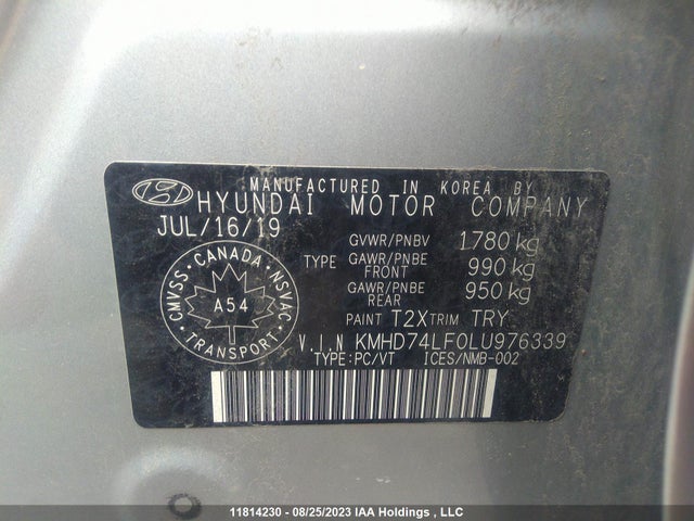 Продаж на аукціоні авто 2020 Hyundai Elantra Essential, vin: KMHD74LF0LU976339, номер лоту: 11814230