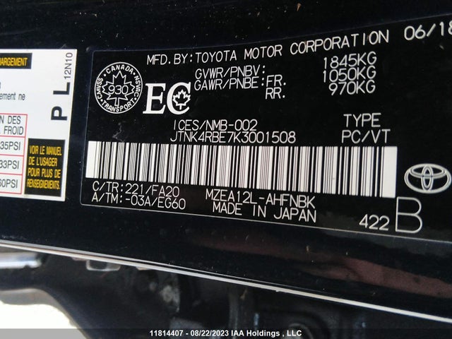 Toyota COROLLA HATCHBACK 2019 JTNK4RBE7K3001508 Image 9