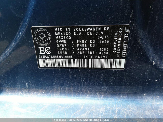 3VWCA7AU9FM510905 Volkswagen Golf Sportwagon Trendline/comfortline