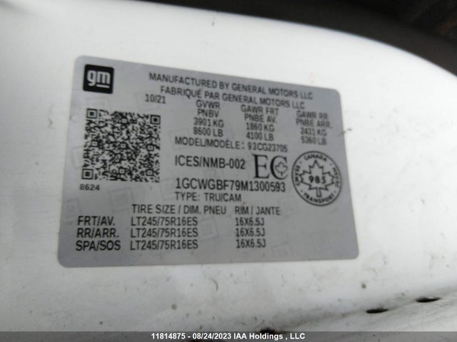 Chevrolet EXPRESS CARGO VAN 2021 1GCWGBF79M1300593 Image 9