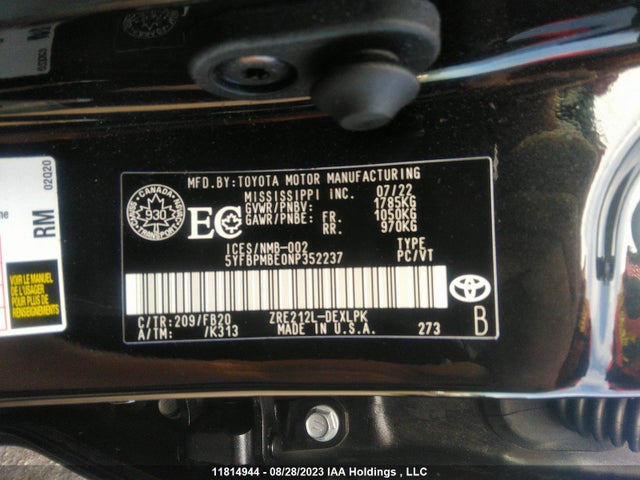 Toyota Corolla L/le/xle 2022 5YFBPMBE0NP352237 Image 9