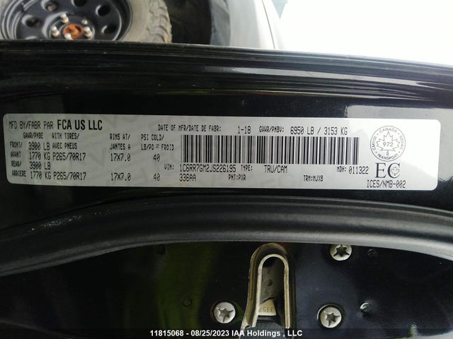 1C6RR7GM2JS226195 RAM 1500 Slt