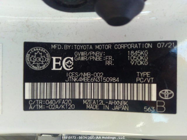 Toyota COROLLA HATCHBACK 2022 JTNK4MBE6N3150984 Image 9