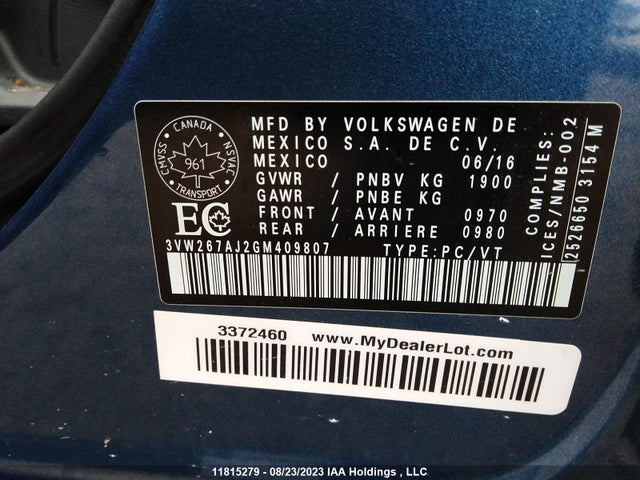 3VW267AJ2GM409807 Volkswagen Jetta Sedan Trendline/trendline+