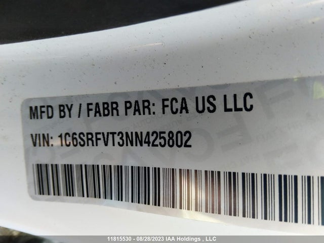 1C6SRFVT3NN425802 RAM 1500 Sport