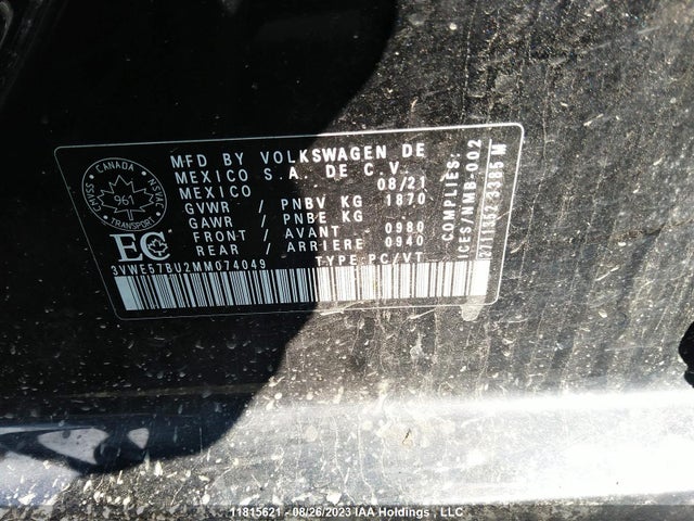 3VWE57BU2MM074049 Volkswagen Jetta Highline