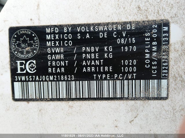 3VW5S7AJ0GM218623 Volkswagen Jetta Sedan Gli