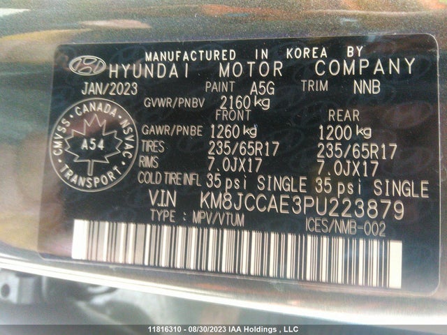 Hyundai Tucson Preferred 2023 KM8JCCAE3PU223879 Image 9