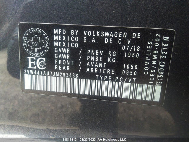 3VW447AU7JM293438 Volkswagen GOLF GTI