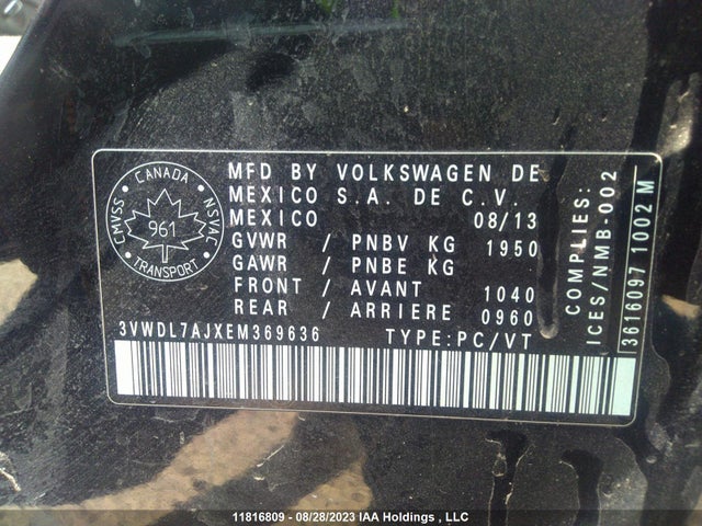 3VWDL7AJXEM369636 Volkswagen Jetta Sedan Comfortline/highline