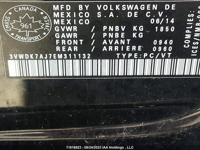 3VWDK7AJ7EM311132 Volkswagen Jetta Sedan Comfortline