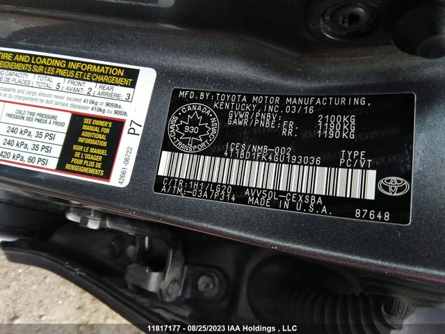 Toyota CAMRY 2016 4T1BD1FK4GU193036 Image 9