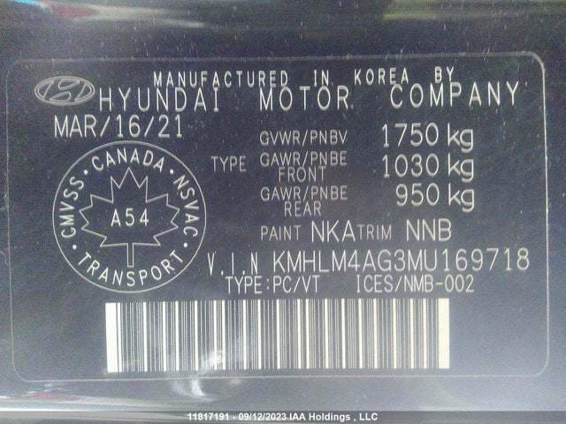 Hyundai Elantra Preferred 2021 KMHLM4AG3MU169718 Image 9