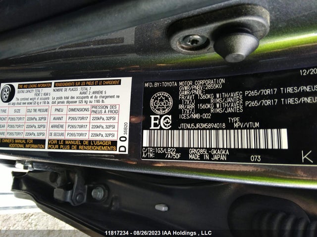 Toyota 4RUNNER 2021 JTENU5JR3M5894018 Image 9