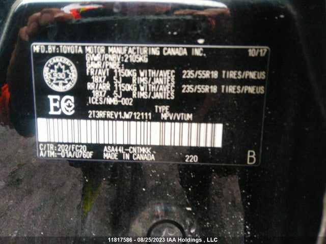 Toyota Rav4 Xle 2018 2T3RFREV1JW712111 Image 9