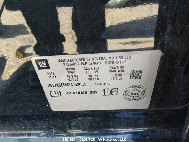 Chevrolet Sonic 2015 1G1JA6SH4F4142904 Image 9