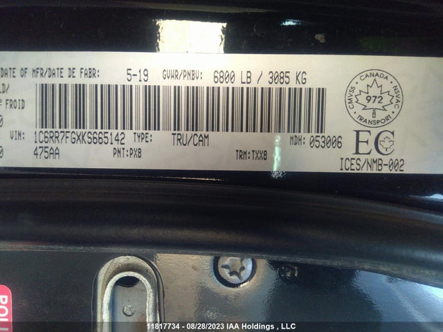 1C6RR7FGXKS665142 RAM 1500 Classic St