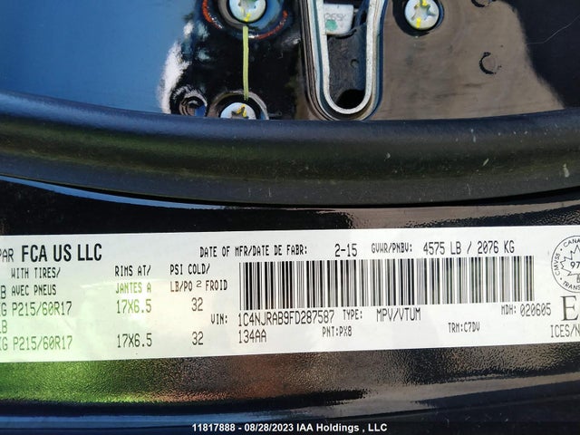 1C4NJRAB9FD287587 Jeep Patriot Altitude