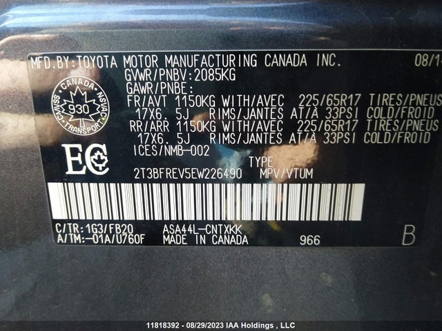 Toyota RAV4 LE 2014 2T3BFREV5EW226490 Image 9