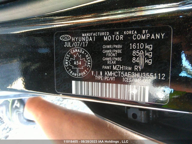 Hyundai ACCENT SE 2017 KMHCT5AE3HU355112 Image 9