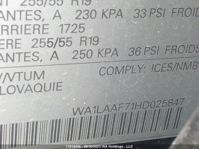 WA1LAAF71HD025847 Audi Q7 3.0t Progressiv