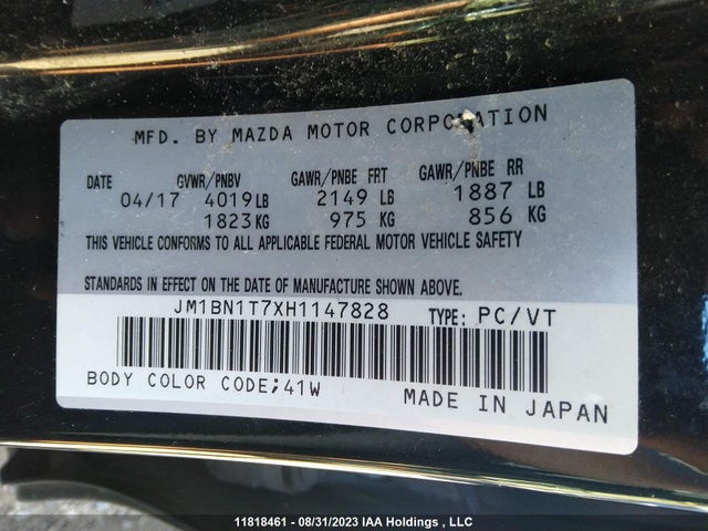 Mazda Mazda3 Se 2017 JM1BN1T7XH1147828 Image 9