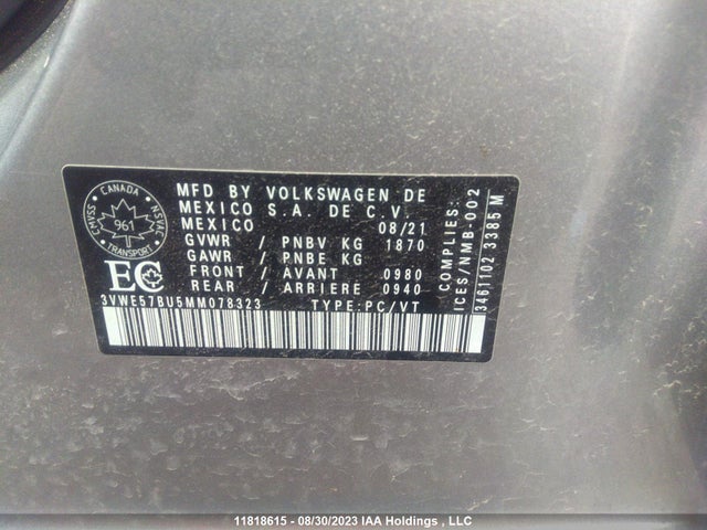 3VWE57BU5MM078323 Volkswagen Jetta Highline