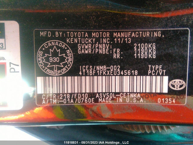 Toyota CAMRY LE 2014 4T1BF1FKXEU345618 Image 30