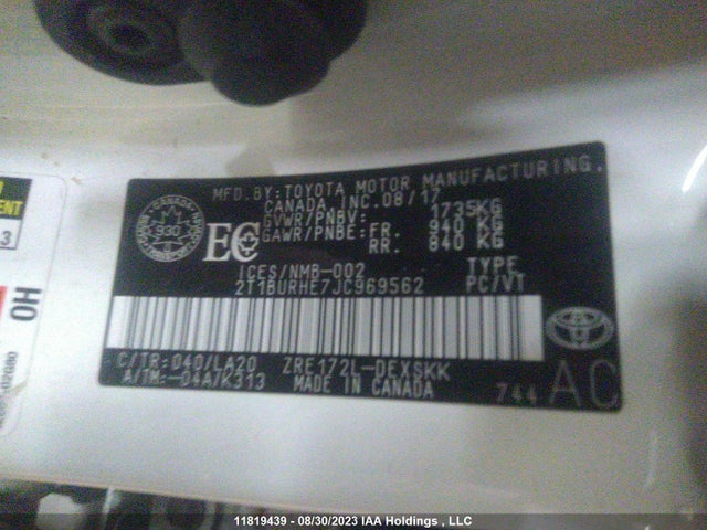 Toyota Corolla Ce/se/le 2018 2T1BURHE7JC969562 Image 9