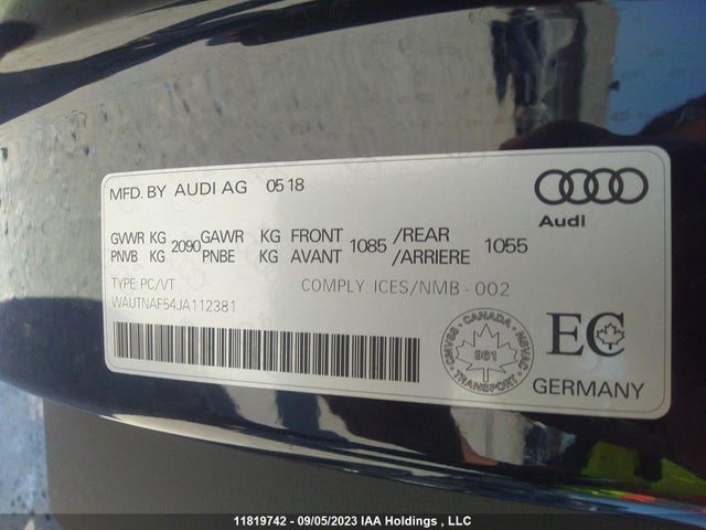 WAUTNAF54JA112381 Audi A5 Coupe Progressiv