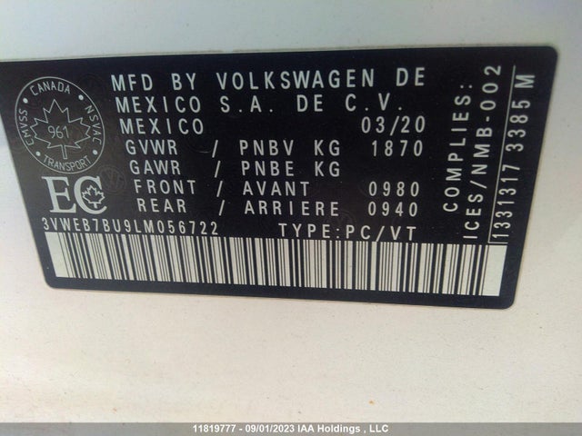 3VWEB7BU9LM056722 Volkswagen Jetta Highline