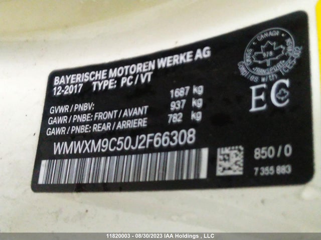 WMWXM9C50J2F66308 Mini 3 Door John Cooper Works