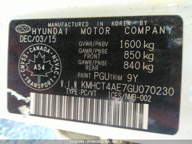Hyundai ACCENT SE 2016 KMHCT4AE7GU070230 Image 9